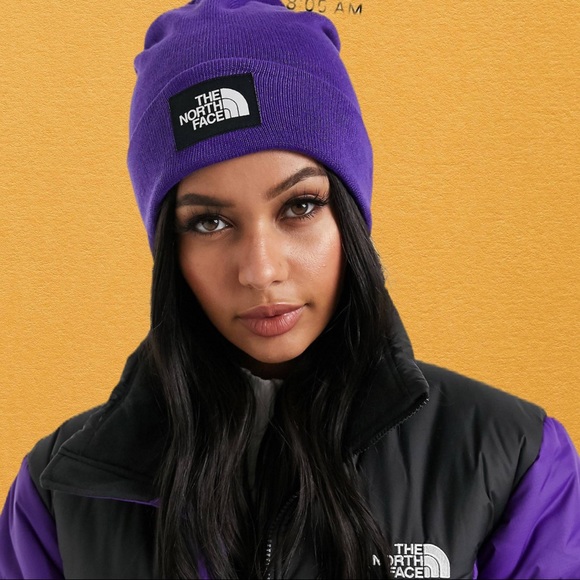 Organic Purple Rib Knit Beanie 